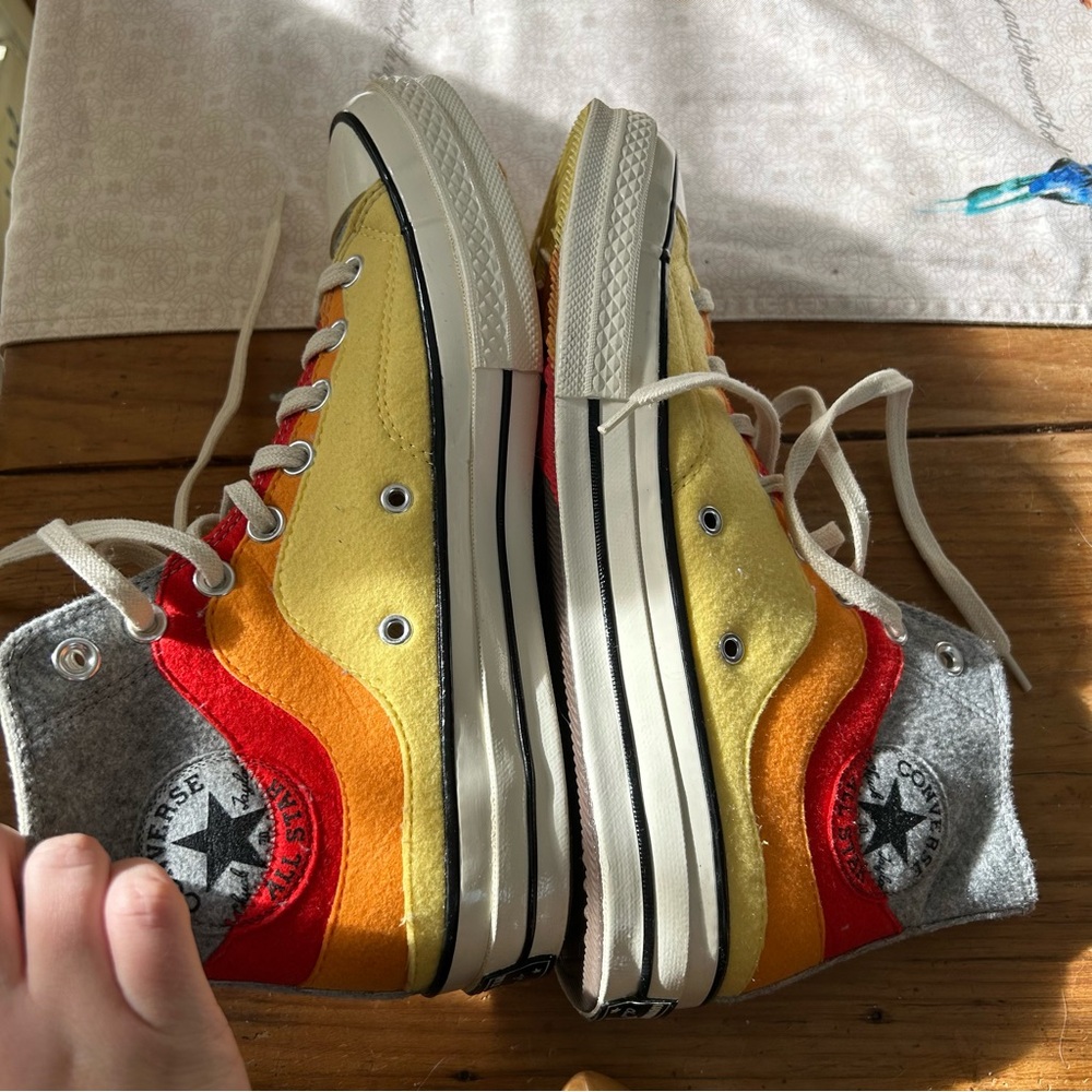 Rainbow Converse High-Top Sneakers - Picture 8 of 9